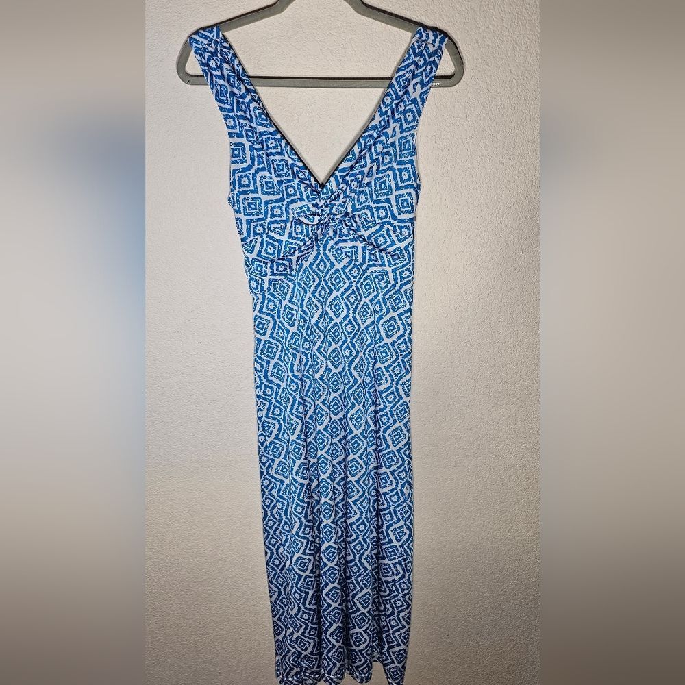 Jon & Anna Women's Dress Medium Blue & White Maxi Stretch Summer Dress NWOT
